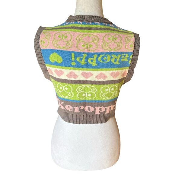 Forever 21 Keroppi x Hello Kitty Cropped Knit Sweater Vest Womens Size Small - Picture 5 of 10